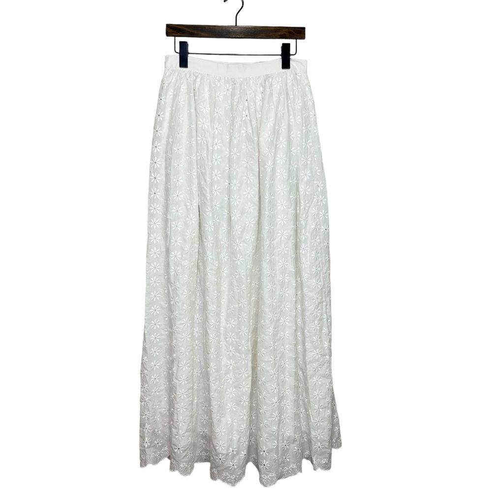 NEW Caroline Constas Kassandra Skirt White Eyelet Size Medium - Picture 3 of 13